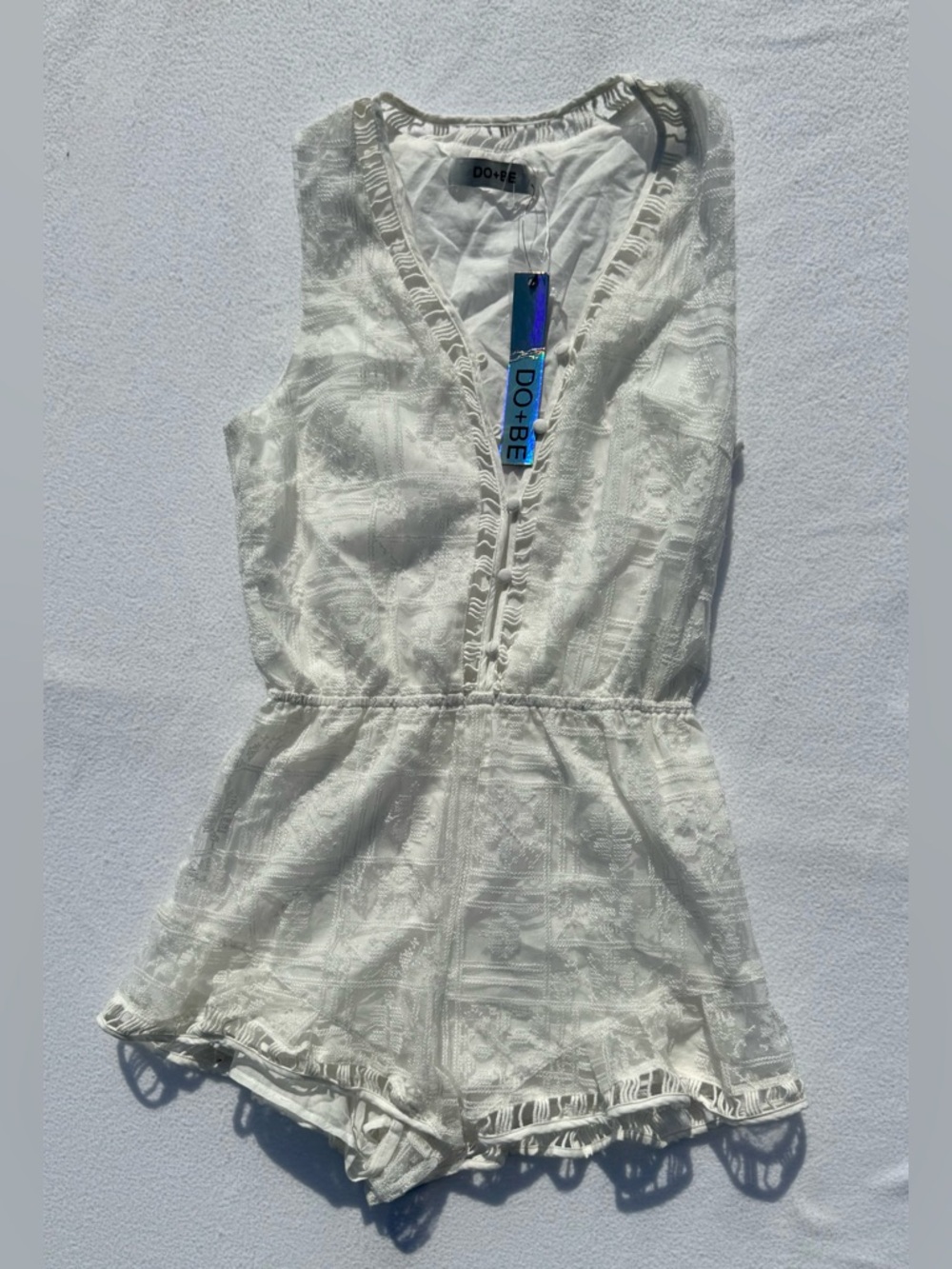 DO+BE Romper Dress Skort Juniors Sz Small White Mini Lined Brand New With Tags!